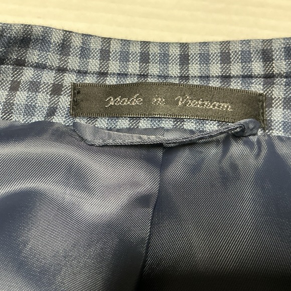 Chaps Sport Coat 48R Blue Black Check Plaid Blazer Jacket Casual Classic Preppy - Picture 3 of 15